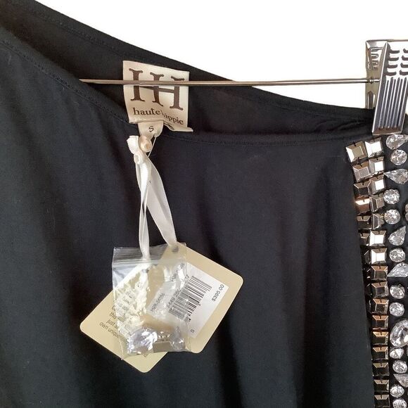 NWT Haute Hippie Asymmetrical ￼Jeweled One Shoulder Midi Dress - Picture 8 of 15